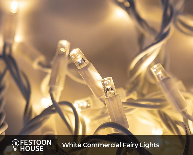 White Cable Fairy Light Connectable Pieces Festoon House